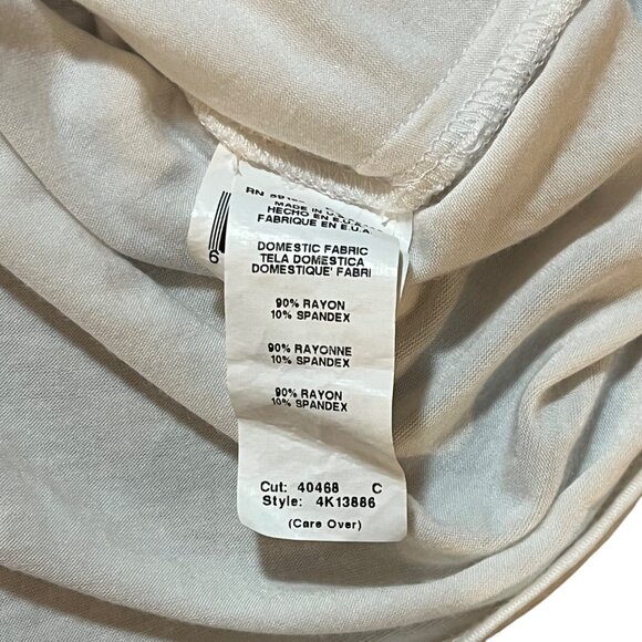 Karen by Karen Kane Cream S Tee – Lightweight Minimalist Botanical Chic - Picture 7 of 9